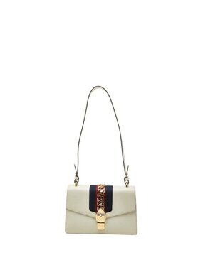 Gucci Sherry Line Sylvie Shoulder Bag White Leather